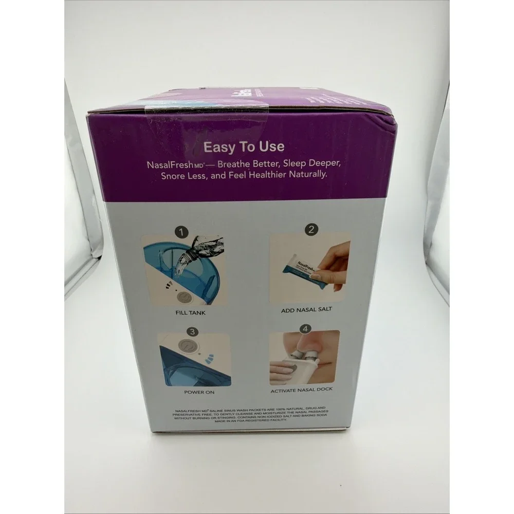 NASALFRESH MD Dual Powered Nasal Sinus Irrigation System Rinse Wash 30 Packet